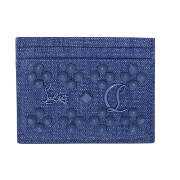 CL Christian Louboutin denim paloma card holder NEW NIB NWT - Picture 1 of 2